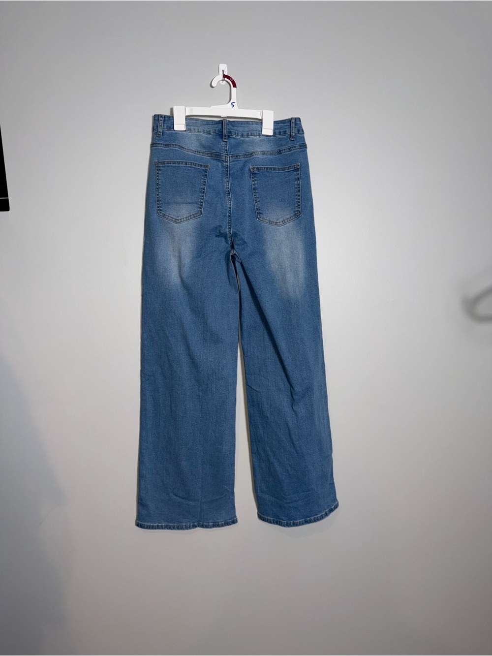 Straight Leg Jeans, High Waisted Stretchy Wide Leg Boyfriends Jeans